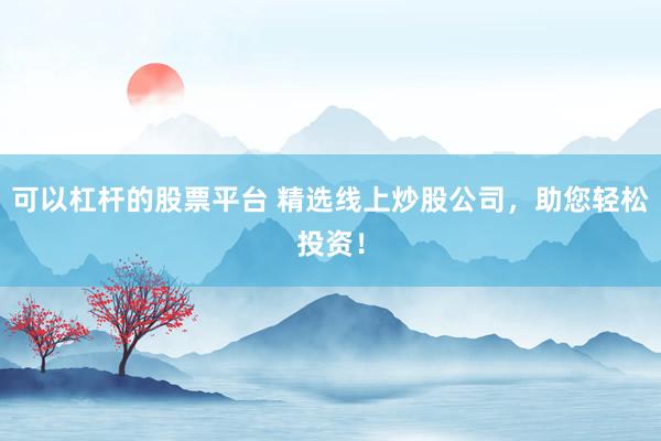 可以杠杆的股票平台 精选线上炒股公司，助您轻松投资！