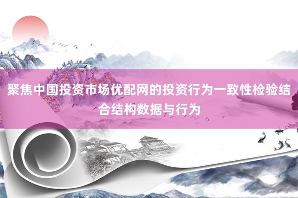 聚焦中国投资市场优配网的投资行为一致性检验结合结构数据与行为