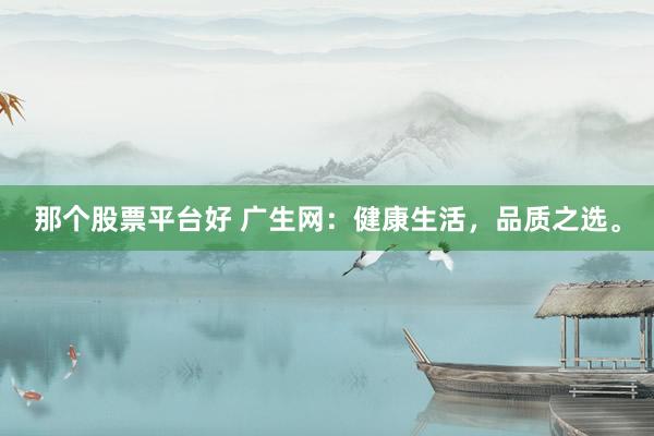 那个股票平台好 广生网：健康生活，品质之选。
